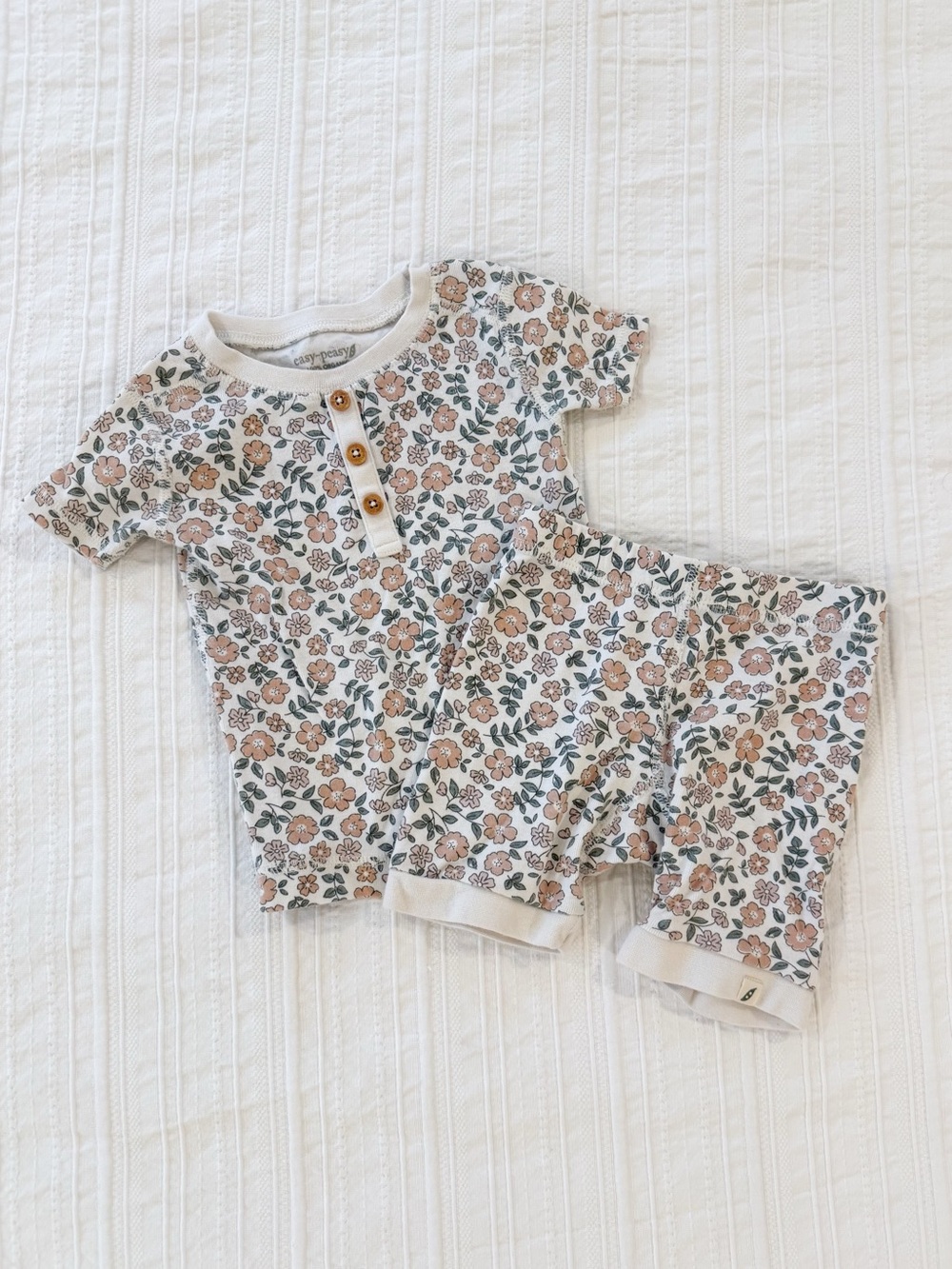 Easy Peasy Toddler Girl 100% Organic Cotton Floral Pajama Set 2T